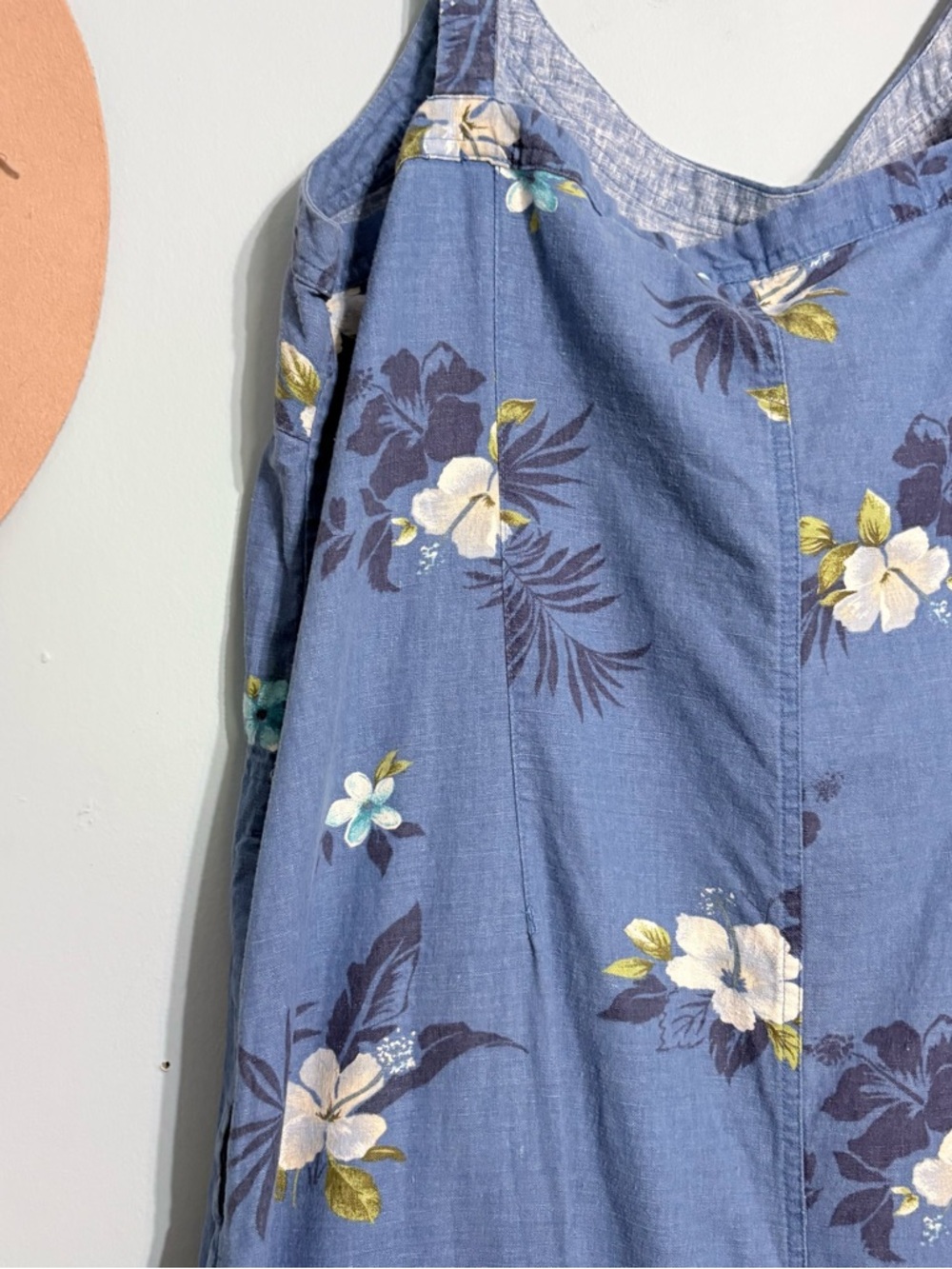 Blue Floral Maxi Dress with Spaghetti Straps - Picture 6 of 8